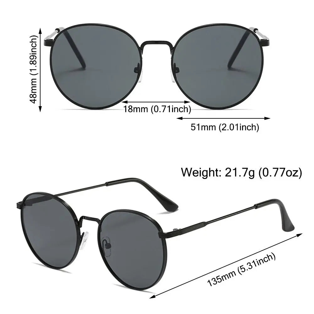 Kreis Runde Sonnenbrille Mode Vintage Sommer Metallrahmen Sonnenbrille UV-Schutz Retro Shades für Damen Herren
