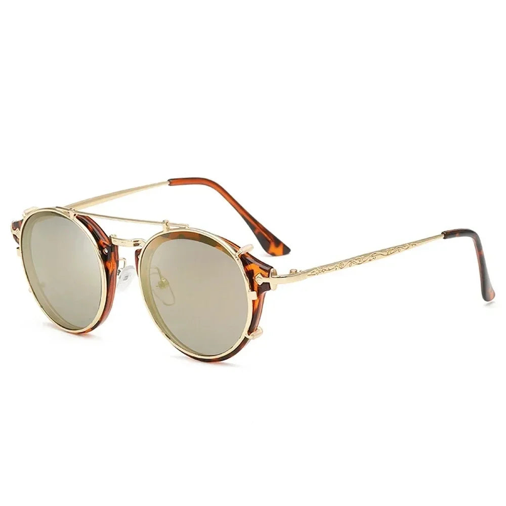 Klassische Gothic Steampunk Sonnenbrille Sonnenbrille Männer Frauen Marke Designer Vintage Runde Brille Mode Fahren Goggle UV400