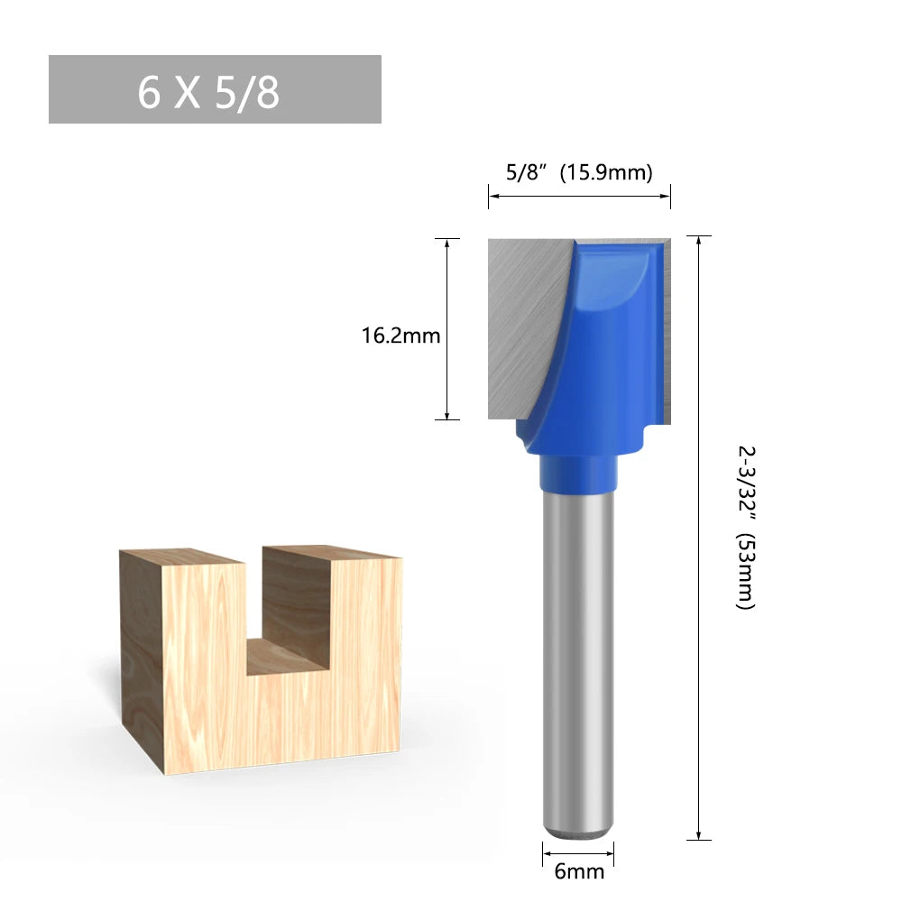 LAVIE 6mm 1/4 Schaft 1 stücke Reinigung Bottom Bit Gerade Router Bit set Sauber Fräser Holzbearbeitung Power maschine