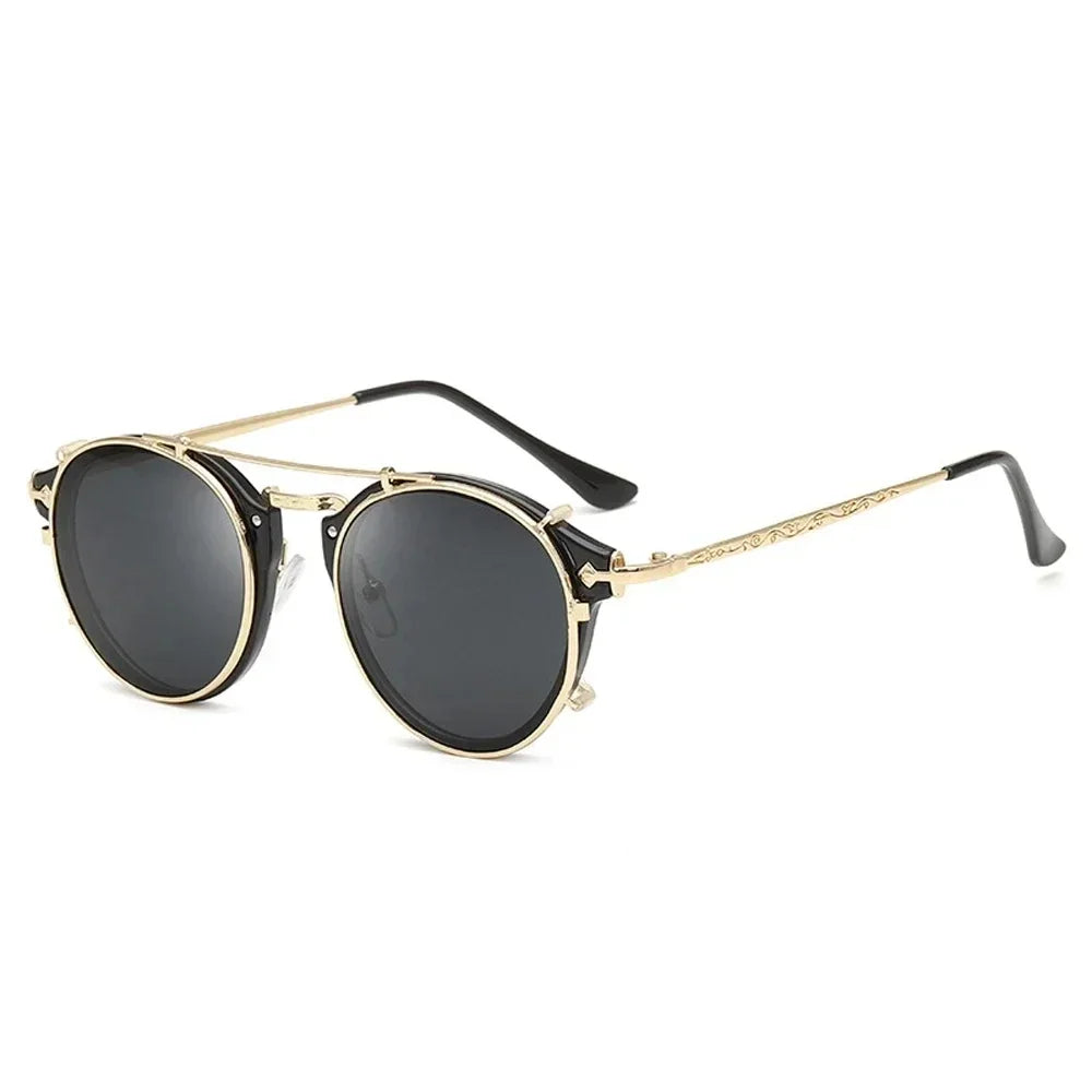 Klassische Gothic Steampunk Sonnenbrille Sonnenbrille Männer Frauen Marke Designer Vintage Runde Brille Mode Fahren Goggle UV400