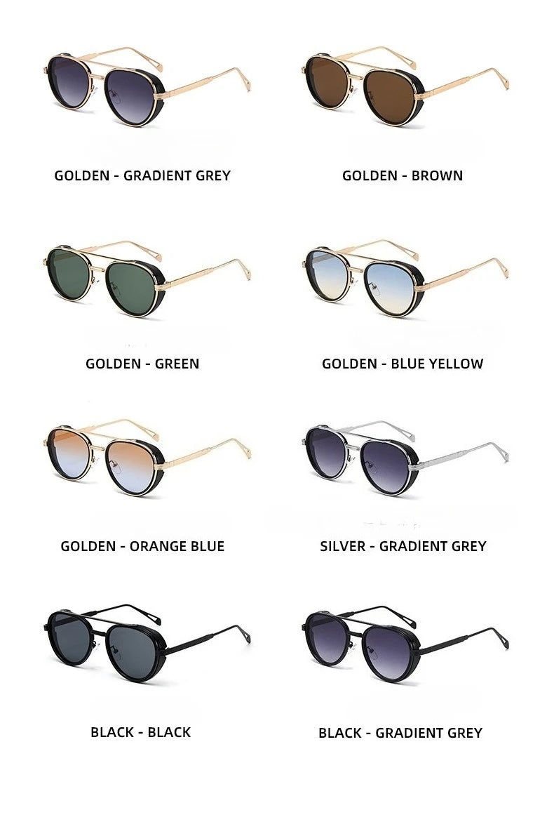 2026 Neue Luxus Steampunk Sonnenbrille, Metallrahmen Ovale Vintage-Brille, Modische Sonnenbrille für Damen, Fahrerbrille für Herren