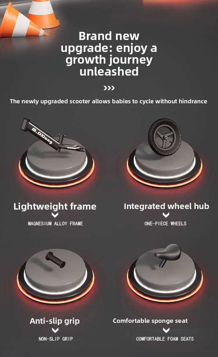 Kinder-Laufrad ohne Pedale, zweirädriger Roller, Fahrrad, Rutsche, Spielzeug, Yo-Yo-Fahrrad