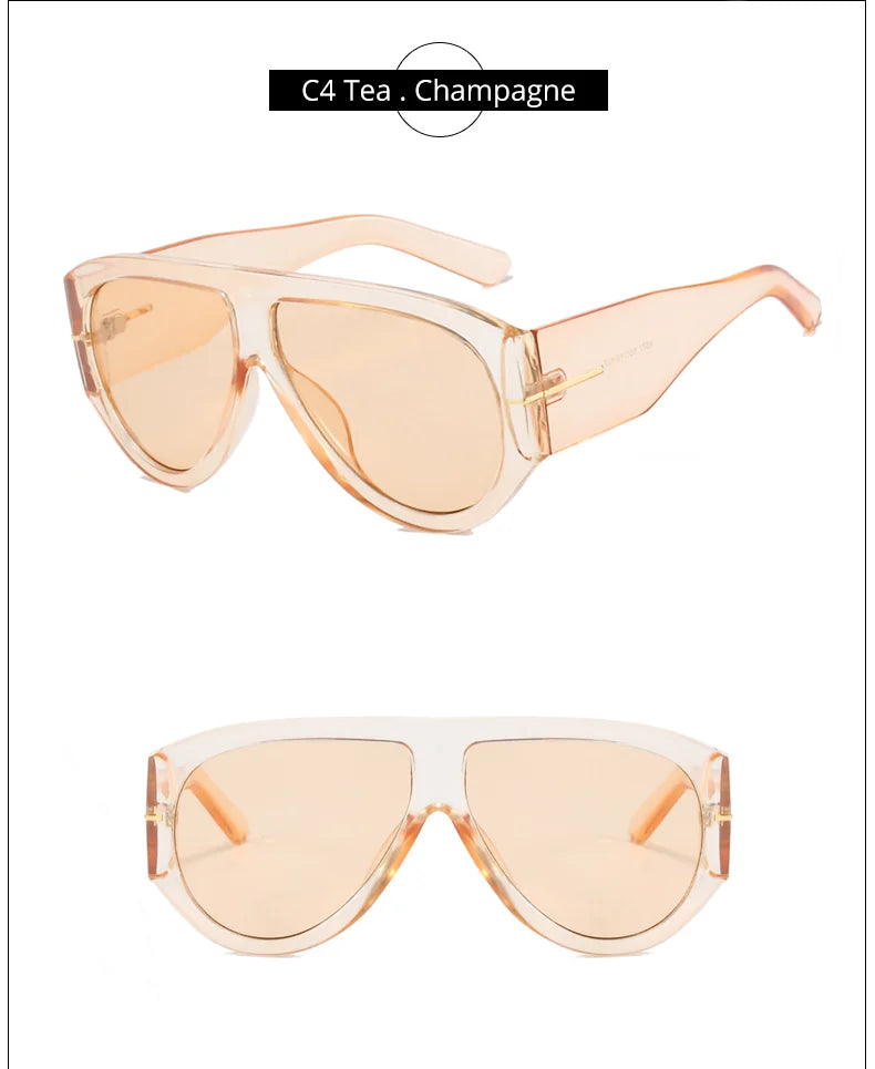 2025 Übergroße Piloten-Sonnenbrille für Damen und Herren UV-Schutz Stilvolle Eyewear Dickrahmige Einzigartige Luxus-Designer-Sonnenbrille