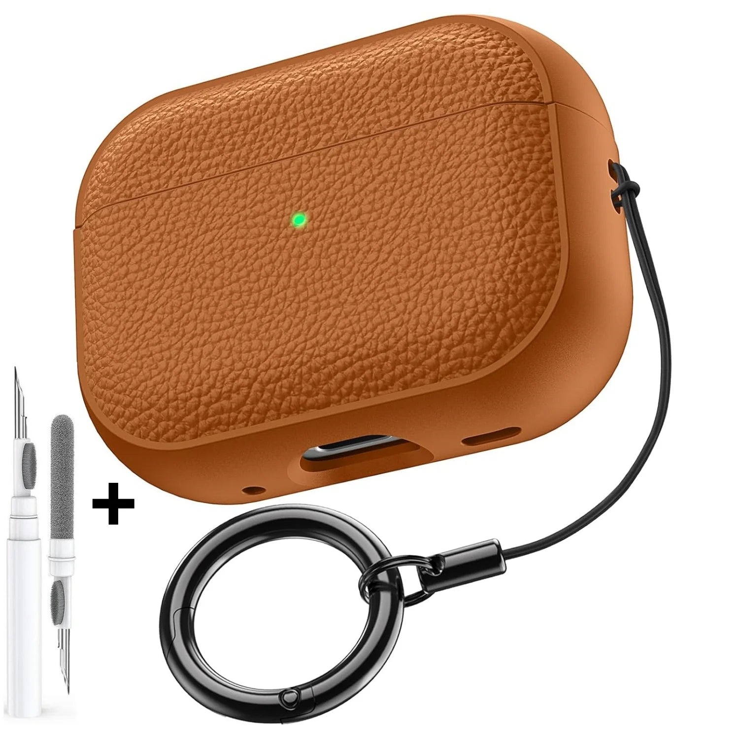 Für AirPods Pro 3, Ledermuster, TPU-Schutzhülle, Zubehör, niedliche Haut, vollständige Schutzhülle mit Schlüsselanhänger für AirPods Pro 3-Hülle