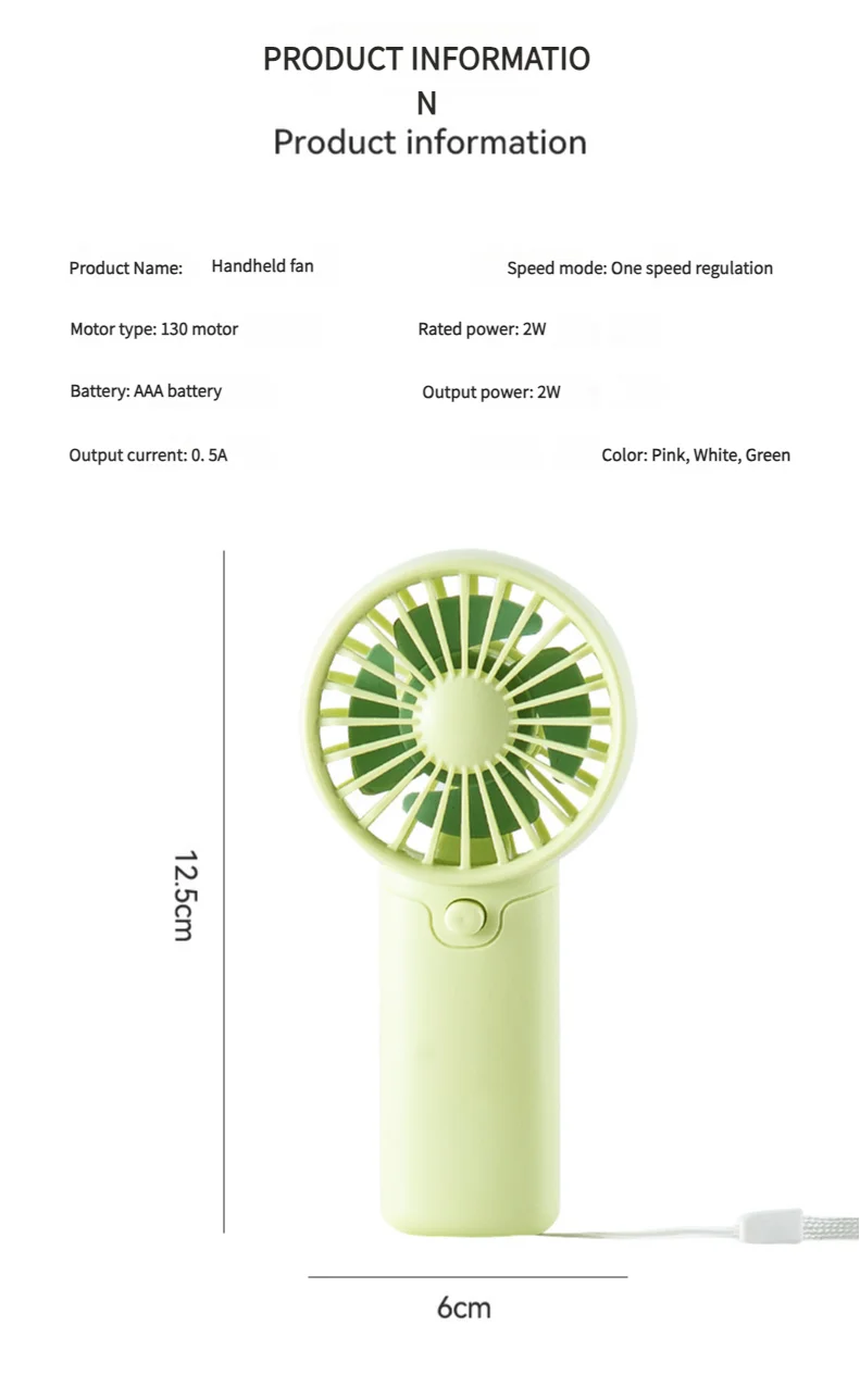MEET SUN Tragbarer Ventilator, praktischer kreativer kleiner Ventilator, Handventilator, leichter Handventilator mit AA-Batterie, Mini-Ventilator, Luftkühler