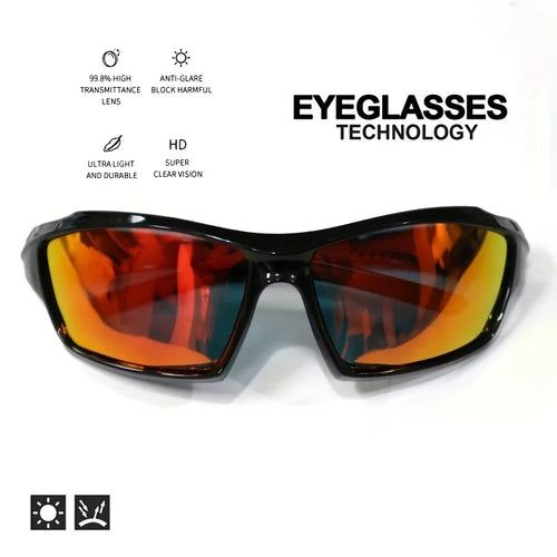1/3 Stück Sportsonnenbrille für Herren, Leichte Nachtsichtbrille, Fahrrad-, Fahr- und Angelbrille, Modische Verspiegelte Sonnenbrille