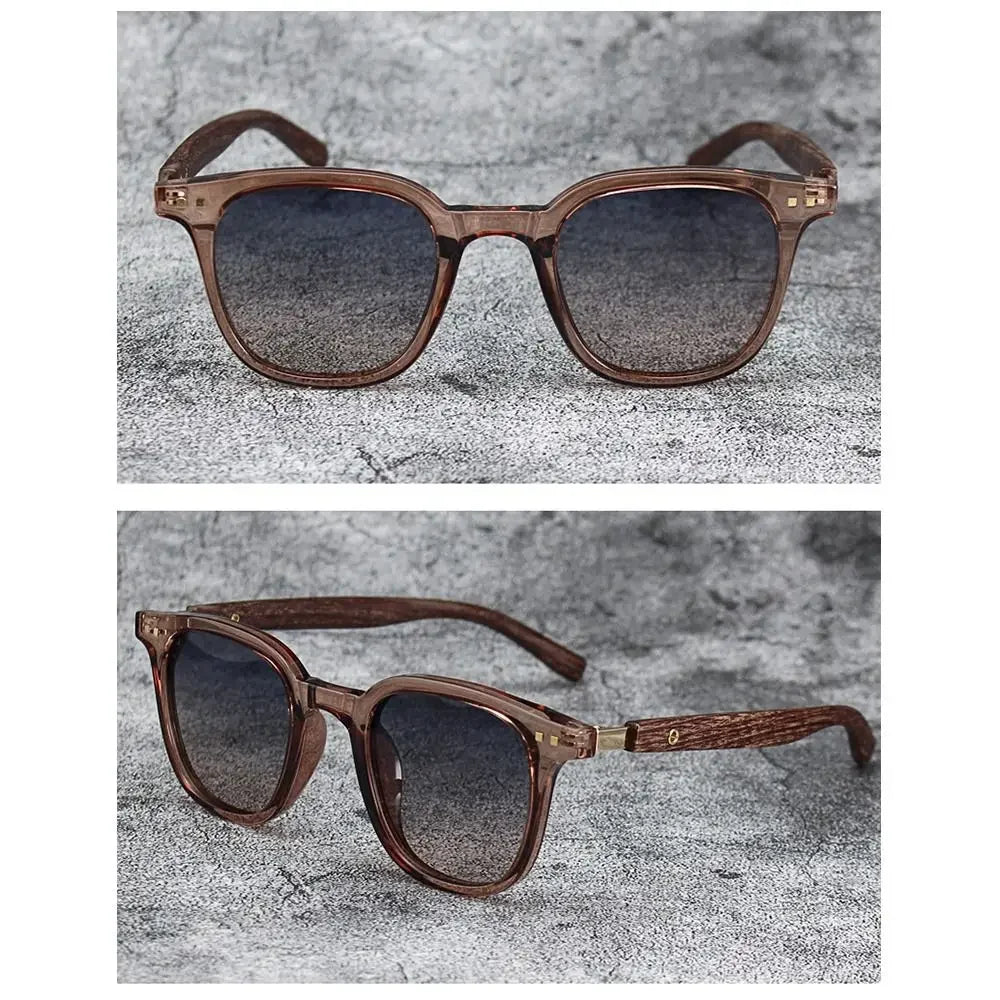 Trendige Retro-Sonnenbrille mit Holzmaserung – polarisierter UV-Schutz für Männer und Frauen, perfekt für Radfahren und Straßenfotografie im Freien