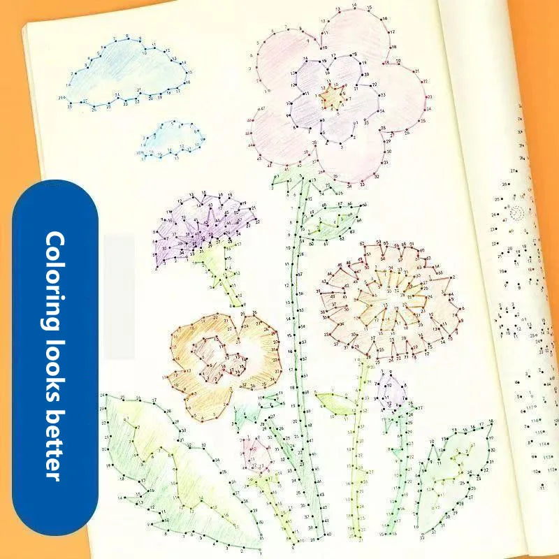 Fortschrittliches Magic Connect-the-Dots-Labyrinth-Spielbuch mit 46 Seiten, Malseiten für Konzentrationstraining, Übungen für logisches Denken