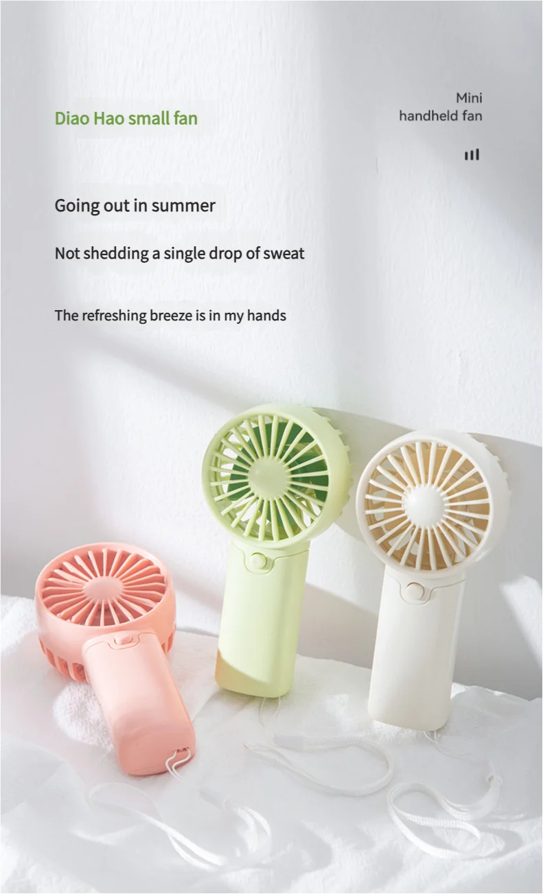 MEET SUN Tragbarer Ventilator, praktischer kreativer kleiner Ventilator, Handventilator, leichter Handventilator mit AA-Batterie, Mini-Ventilator, Luftkühler