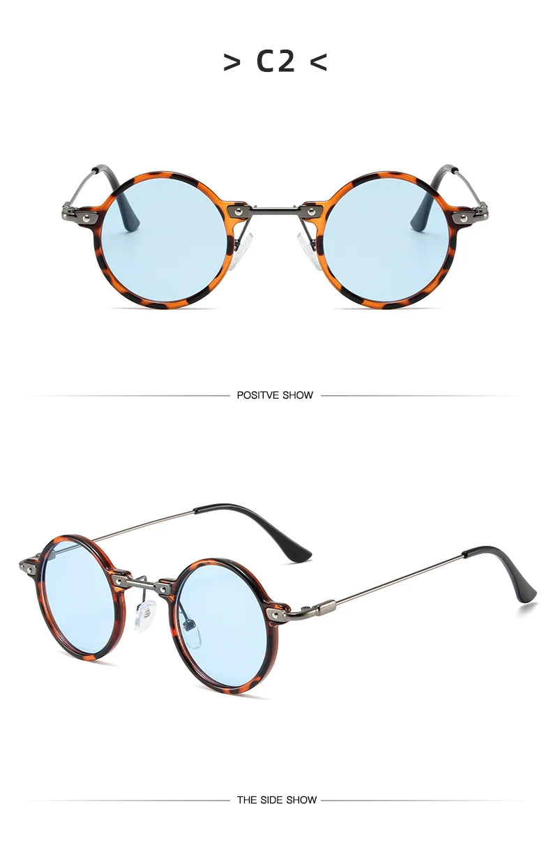Runde Sonnenbrille für Männer Frauen Retro Steampunk Sonnenbrille männlich weiblich Marke Designer Metallrahmen Brillen Sonnenbrillen oculos de sol
