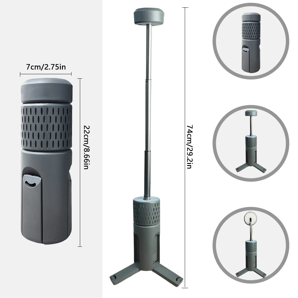 Verbesserte Camping-LED-Teleskop-Taschenlampe mit Stativ, wiederaufladbare Notfalllampe, tragbare Orch-Licht-Tischlampe für den Außenbereich, Zelt