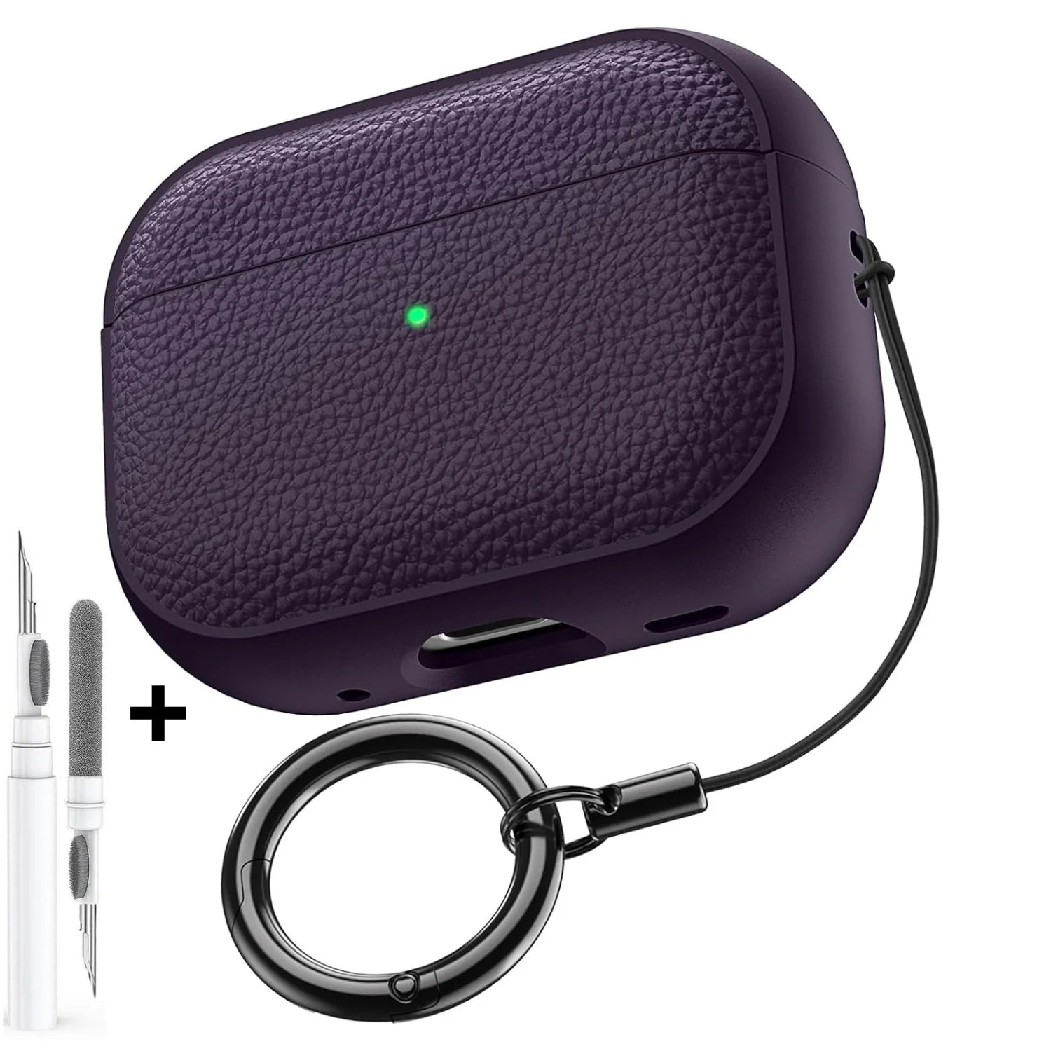 Für AirPods Pro 3, Ledermuster, TPU-Schutzhülle, Zubehör, niedliche Haut, vollständige Schutzhülle mit Schlüsselanhänger für AirPods Pro 3-Hülle