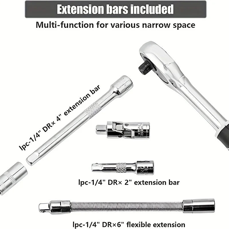AIRAJ NEUE Auto Reparatur Tool Kit 46/53 Teile/satz Steckschlüssel Set Auto Reparatur Werkzeug Ratsche Drehmomentschlüssel Combo Auto Reparatur werkzeug Set