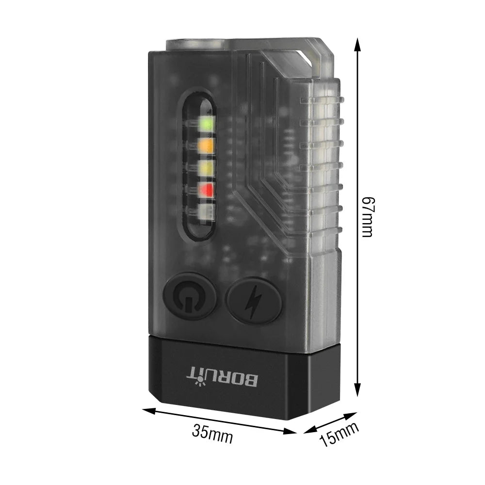 BORUiTV3/V10 LED-Schlüsselanhänger-Licht, leistungsstarke EDC-Taschenlampe, wiederaufladbare Taschenlampe vom Typ C, mit rotem UV-Licht, Angellampe
