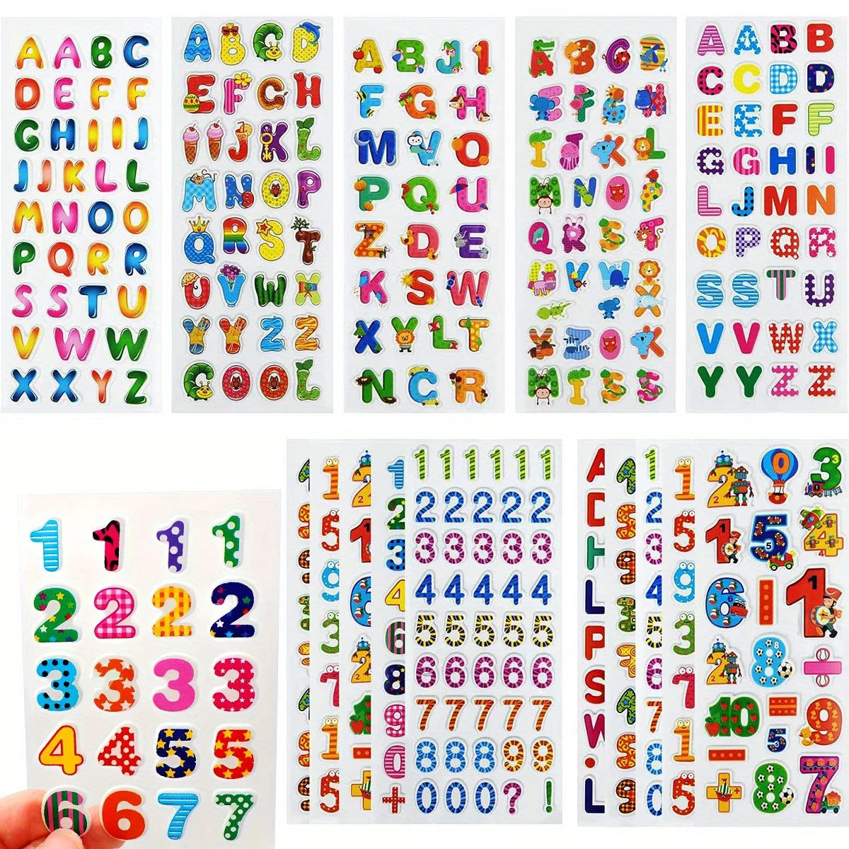 6 Stück Buchstaben Zahlen Aufkleber 3D Puffy Cartoon Alphabet Aufkleber für DIY Handwerk Scrapbook Notebook Label Party Decor ZSY