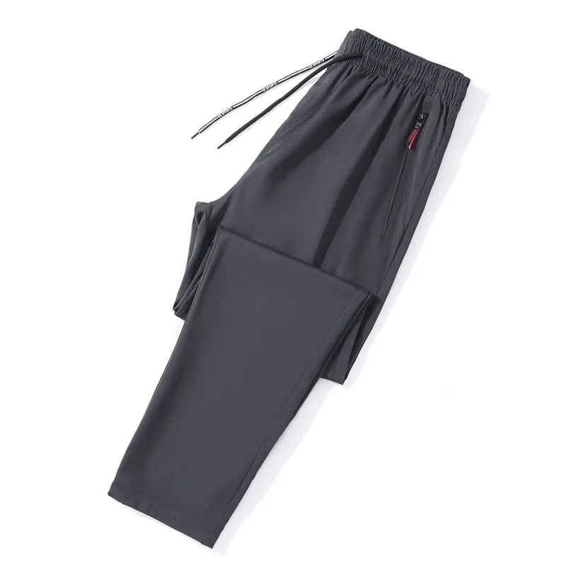 Männer Casual Hosen Gerade Slim Fit Elastische Taille Jogger Koreanische Klassische Blau Schwarz Grau Männliche Marke Hosen Plus Größe