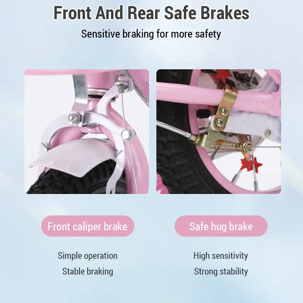 Kinder fahrrad 12-20in Fahrrad für Mädchen im Alter von 3-13 Jahren mit Stützrädern Korb Schutz netz Wimpern rad