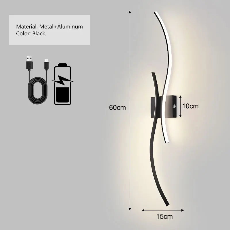 Wiederaufladbare, batteriebetriebene LED-Wandleuchte mit Fernbedienung, kabelloser USB-Touch-Schalter, dimmbare LED-Wandleuchten, Wandlampen