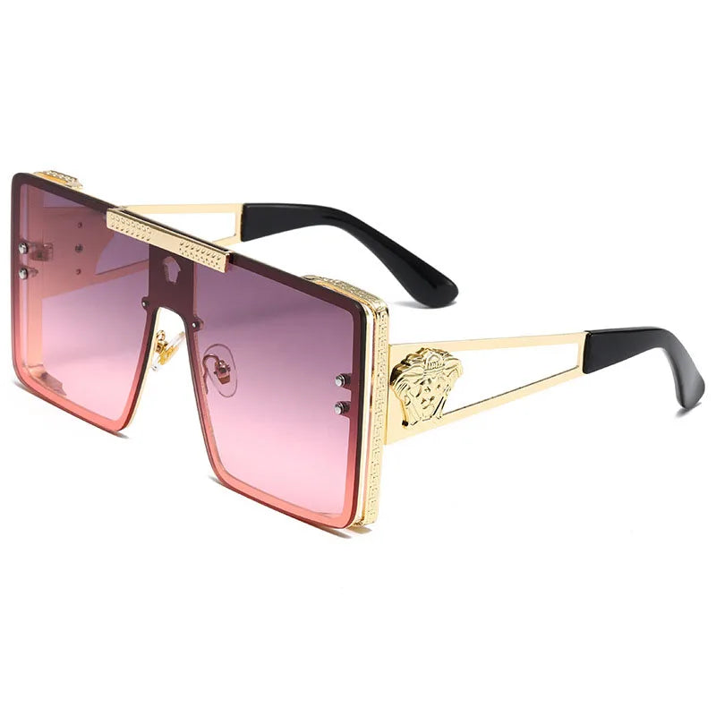 Neue stilvolle Sonnenbrille mit übergroßen Rahmen, trendiges Metalldesign, perfekt für Modeshows und coolen Streetstyle.
