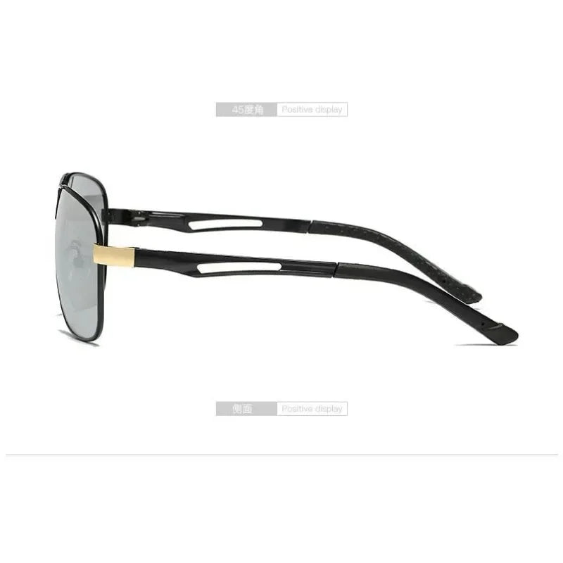 1PC Top Aluminium Magnesium Platz Polarisierte Photochrome Sonnenbrille Männer Sonnenbrille Sicherheit Fahren Oculos De Sol Masculino