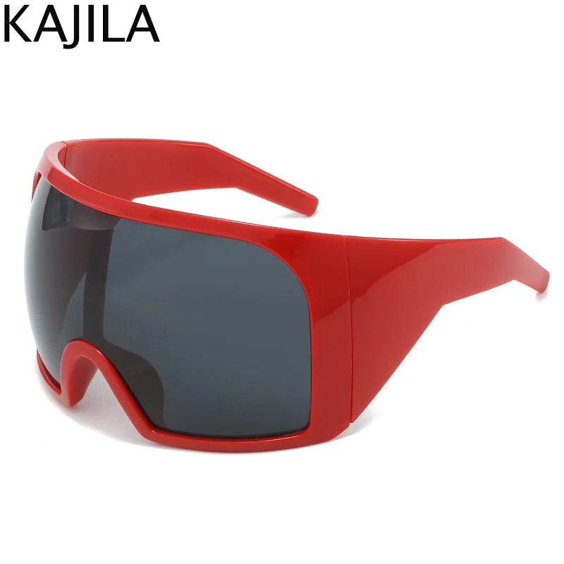 Übergroße Punk-Schild-Sonnenbrille für Damen und Herren, großer Rahmen, 2025, Luxusmarke, Steampunk-Maske, Sonnenbrille für Damen, Sportbrille, UV400