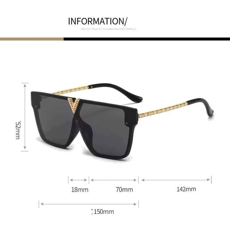 Sonnenbrille mit Buchstabe V für Damen und Herren, quadratischer Rahmen, zum Fahren, beliebter UV-Schutz, schwarze Sonnenbrille, Markendesign, berühmte Brillen 2025,