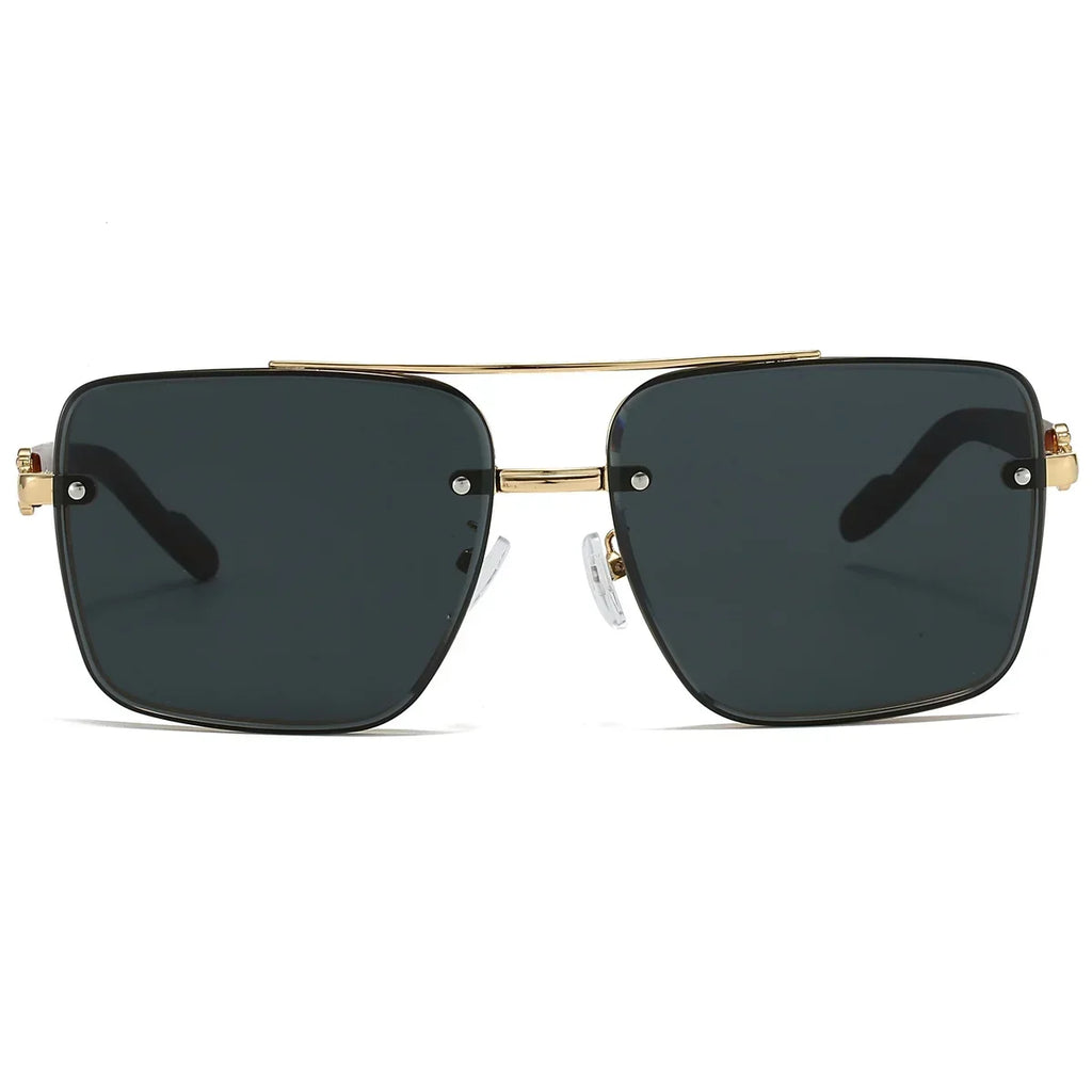 KAMMPT Mode Retro Quadratische Metall Shades frauen Original Marke Design Fahren Sonnenbrille Neue Doppel Brücke Pilot Sonnenbrille