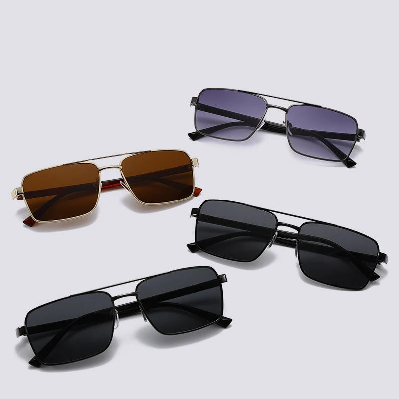 Quadratische Sonnenbrille für Männer und Frauen, modisch, klassisch, Retro, Vintage, Trenddesign, braune Gläser, UV400-Sonnenbrille, männliche und weibliche Brillen, 2026
