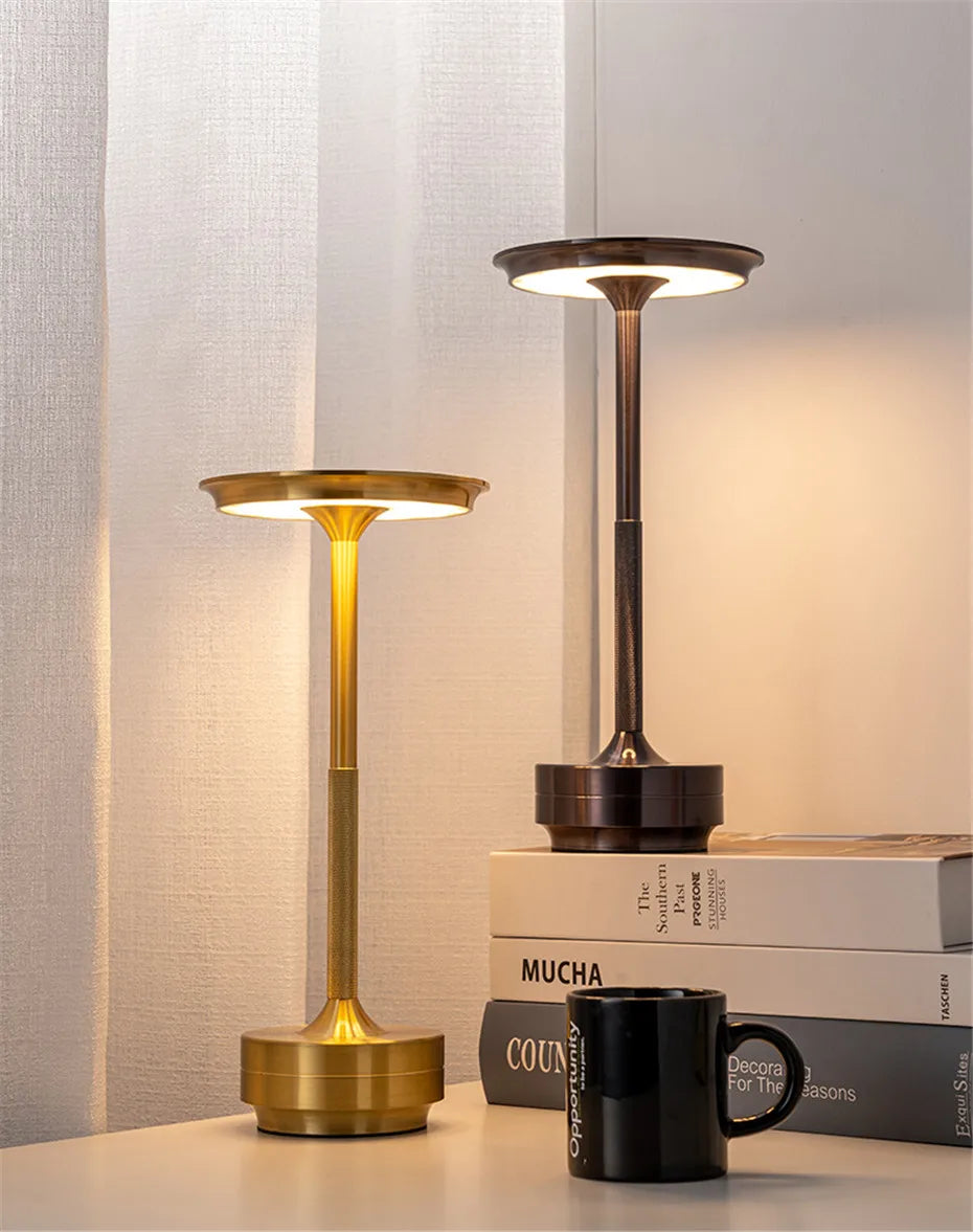 LED Aluminium Legierung Wasserdichte Wiederaufladbare Schreibtisch Lampe Touch Dimmen Metall Tisch Lampen Für Bar Wohnzimmer Lesen Camping Lichter