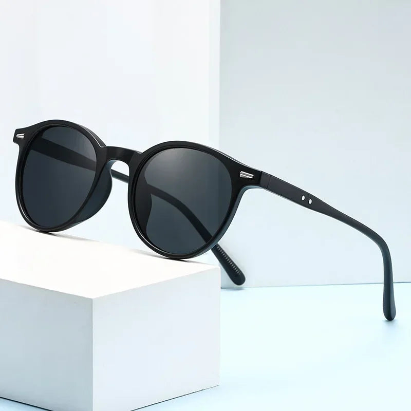 Stilvolle Sonnenbrille mit rundem Rahmen für Herren und Damen, lässig, Vintage-Stil, Outdoor-Sportbrille, Unisex, ultraleicht, UV400, Sonnenbrille