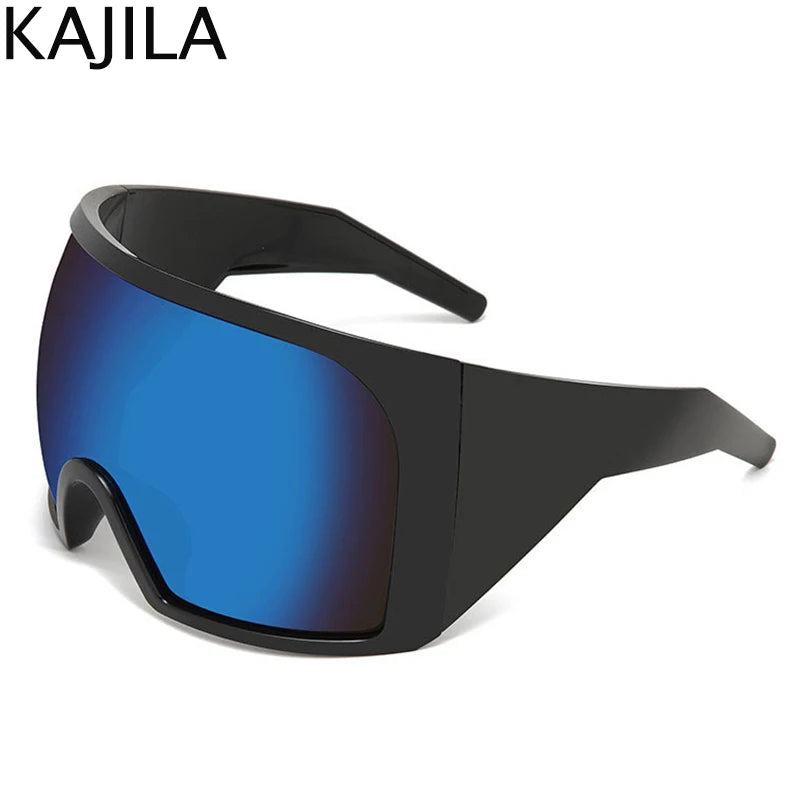 Übergroße Punk-Schild-Sonnenbrille für Damen und Herren, großer Rahmen, 2025, Luxusmarke, Steampunk-Maske, Sonnenbrille für Damen, Sportbrille, UV400