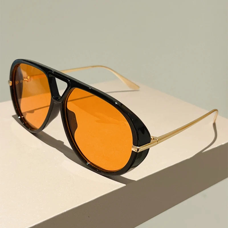 KAMMPT Übergroße Piloten-Sonnenbrille, 2025, neu im Vintage-Stil, Doppelsteg-Sonnenbrille, Damen, trendiges Luxus-Markendesign, Outdoor-Sonnenbrille