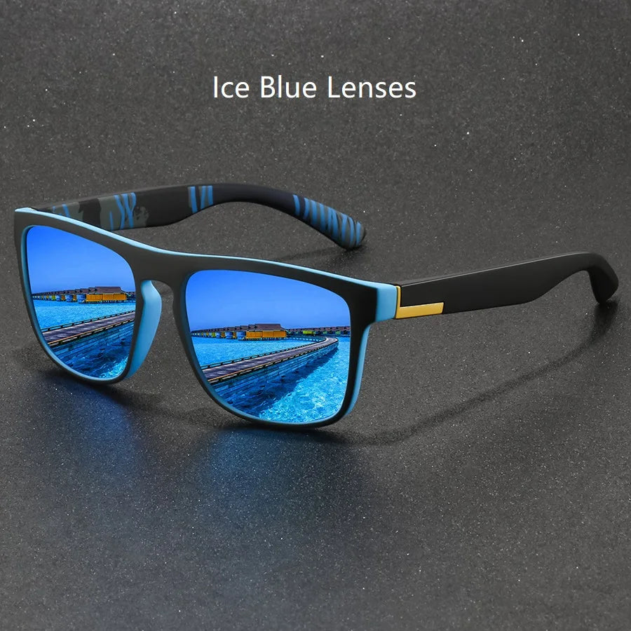 Mode Vintage quadratische Sport Sonnenbrille Männer Frauen Angeln fahren Mann Luxusmarke Designer Sonnenbrille Anti-Blend-Brille uv400