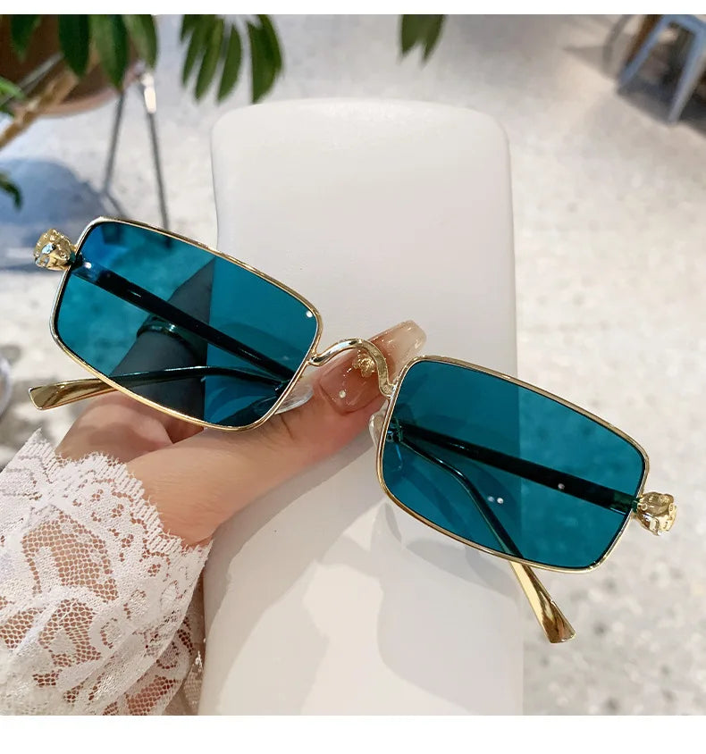 Hochauflösende Sonnenbrille für Herren und Damen, blaues Licht blockierende Augenschutzbrille, randlose Brille mit quadratischem Rahmen