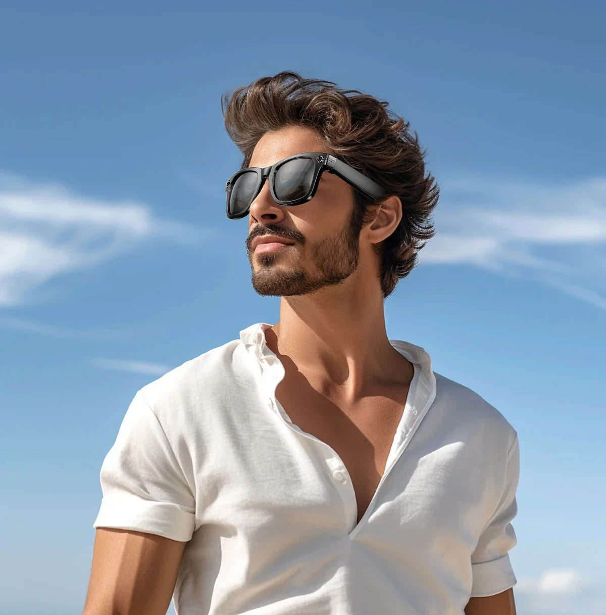 2025 Smart-Sonnenbrille, intelligente Brille mit Kamera, Video, 8 MP, Übersetzung, Bluetooth, Anruf, Musikwiedergabe, Männer und Frauen, Aufnahme ab 100 Jahren