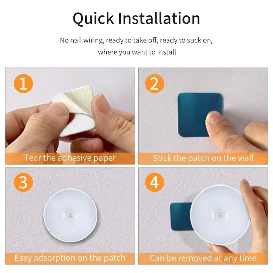 LED-Unterschrankleuchten mit Bewegungsmelder, Nachtlicht, wiederaufladbar, kabellose USB-Lampe für Treppen, Schrank, Küche, Schlafzimmer, Flur