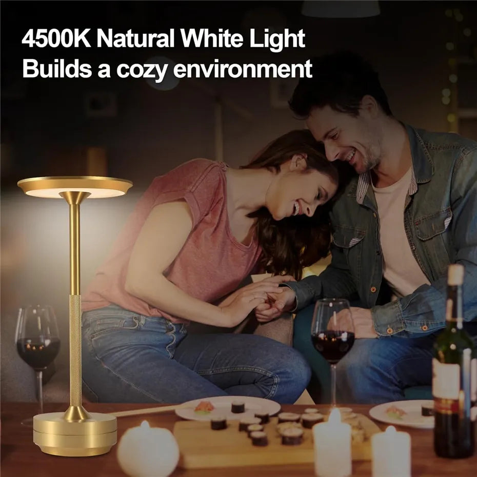 LED Aluminium Legierung Wasserdichte Wiederaufladbare Schreibtisch Lampe Touch Dimmen Metall Tisch Lampen Für Bar Wohnzimmer Lesen Camping Lichter