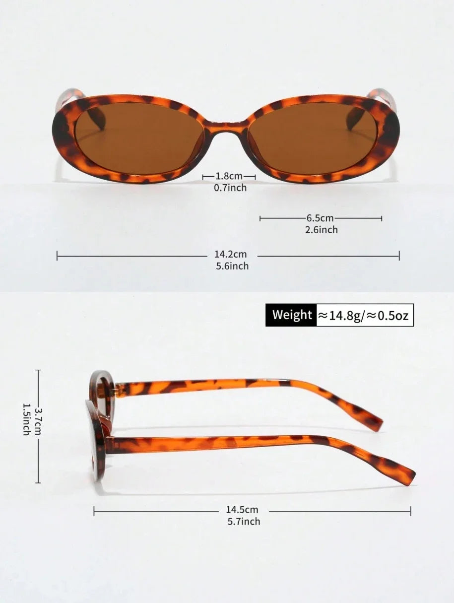 2 Stück Vintage-Sonnenbrille aus Kunststoff mit kleinem Rahmen, oval, für Outdoor-Reisen, Strand, Urlaub, UV-Schutz, modischer Schatten für Reisen