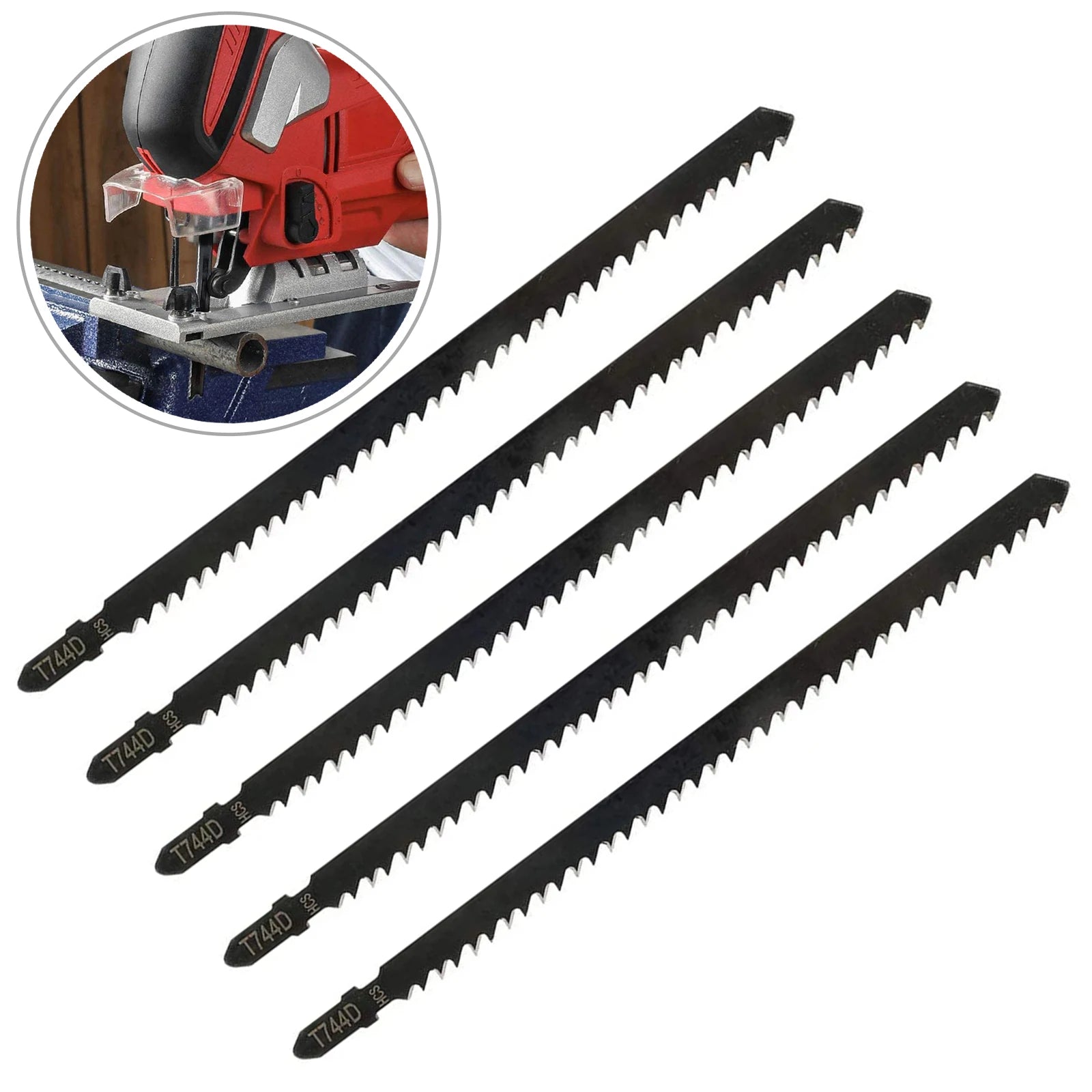5PCS T744D Professionelle Jigsaw Klinge Set 180mm Lange Jig Sägeblätter Für Holz Metall Gerade Schneiden T-schaft Jig Sägeblatt