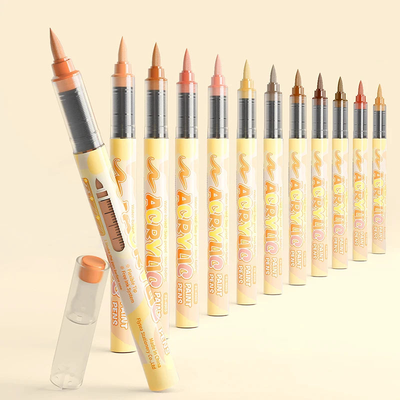 Hauttöne  Kunstmarker  Flexible Pinselspitze  Acrylfarbenstifte-Set  für  Felsmalerei  Holz  Skizzenporträt  Manga  Abbildung