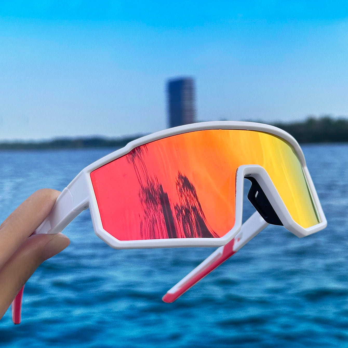 Trendige Angel-Sonnenbrille für Damen und Herren, lässige, winddichte Brille mit UV-Schutz für Outdoor-Sportarten, Laufen, Radfahren