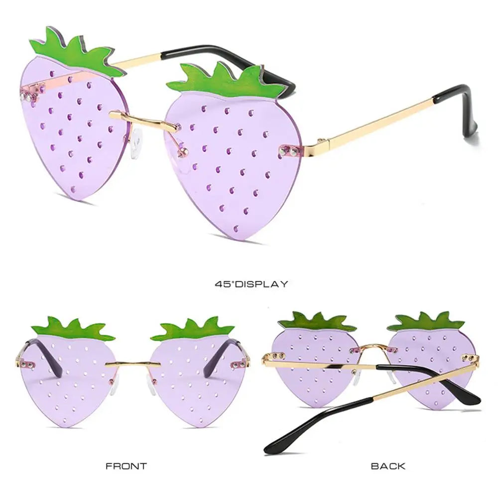 Einzigartige Bunte Erdbeere Sonnenbrille für Frauen Männer Festival Party Rave Sonnenbrille Weihnachten Dekorationen Straße Snap Brillen
