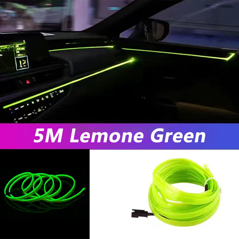 5m Auto Innenraum LED-Streifen Licht Neon El Verkabelung dekorative Lampe für Auto DIY flexible Umgebungs licht USB Party Atmosphäre Diode