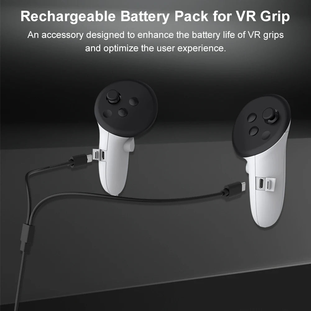 VR-Controller-Akku für Meta Quest 3S/Quest 3, wiederaufladbare Batterieabdeckung, rechts und links, Ladegriffe, Abdeckung, Zubehör
