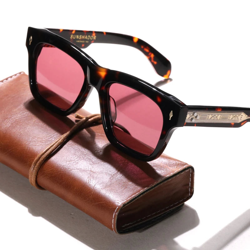 Sonnenbrille für Männer und Frauen, hochwertige handgefertigte quadratische Acetat-CASH-Luxusmarke, Designer, Outdoor-Sport, UV400, trendige Sonnenbrille