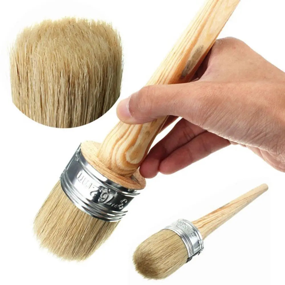 Neue Bürste für den Heimgebrauch Holzgriff Malerei Wachs pinsel 185mm lange runde Borste Kreide Ölfarbe Durchmesser
