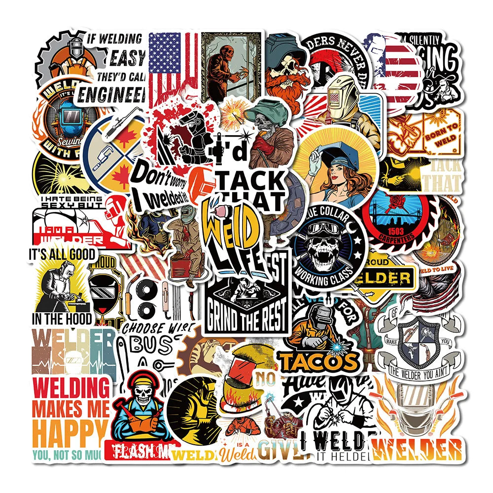10/50PCS Mixed Schweißen Schweißer Graffiti Aufkleber DIY Gepäck Skateboard Wasserdicht DIY Coole Cartoon Aufkleber Aufkleber s Geschenk