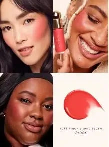 Rare Beauty Neuer exquisiter glänzender Lipgloss, glänzendes flüssiges Pulver, Bluesher Sun Kissed Cheeks und wässrige Lippen, Lippenstift-Kosmetik