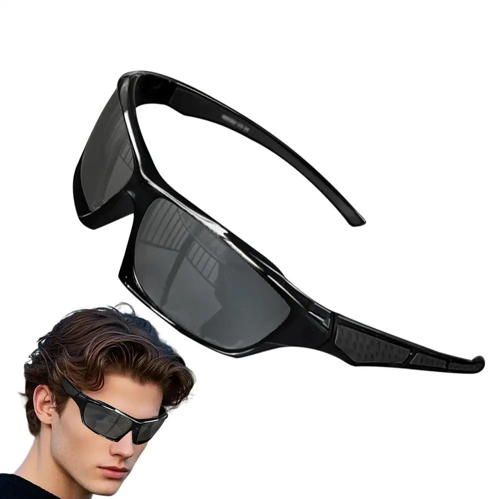 Polarisierte Sonnenbrille für Herren, umfassender Schutz, Sonnenbrille, bequemer, leichter Rahmen, Sportbrille zum Fahren, Angeln