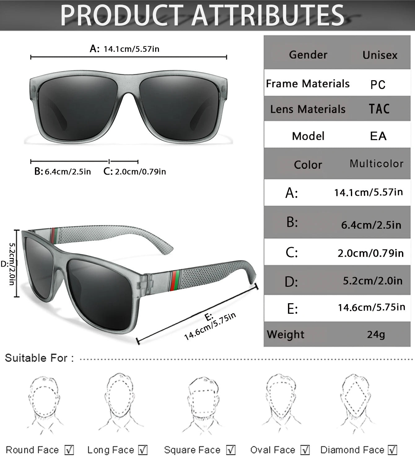 Klassische Männer Platz Polarisierte Angeln Sonnenbrille Im Freien Fahren Radfahren Laufen Brille Vintage Großen Rahmen UV400